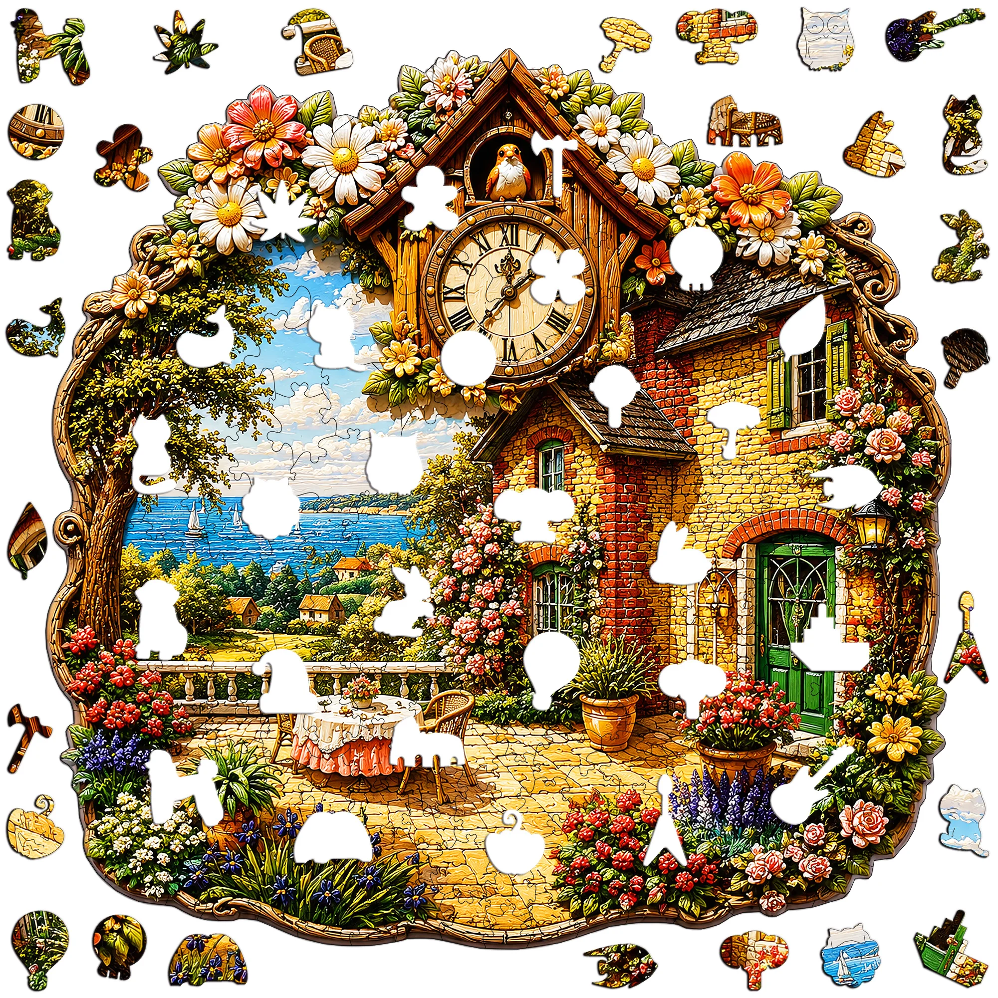 Colorful Fantasy Toy Flat Wooden Puzzle - Brain Teaser - Animal Jigsaw Puzzle - Tabletop Puzzle Game - Gift for Any Occasion