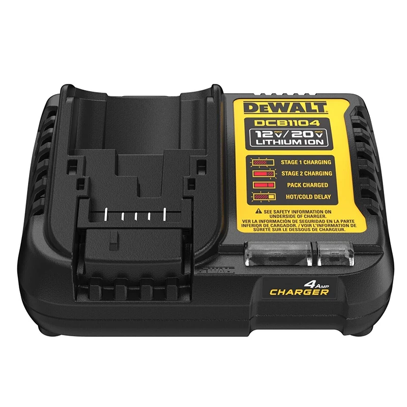 Оригинальное быстрое зарядное устройство DEWALT DCB1104, 12 В, 20 в, максимальное зарядное устройство для литиевых батарей с фонариком, обновленная