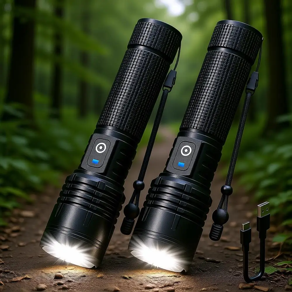 

Rechargeable 99,000 Lumens LED Ultra Bright 5 Modes Adjustable Waterproof Lantern for Home and Camping (2 Pack)