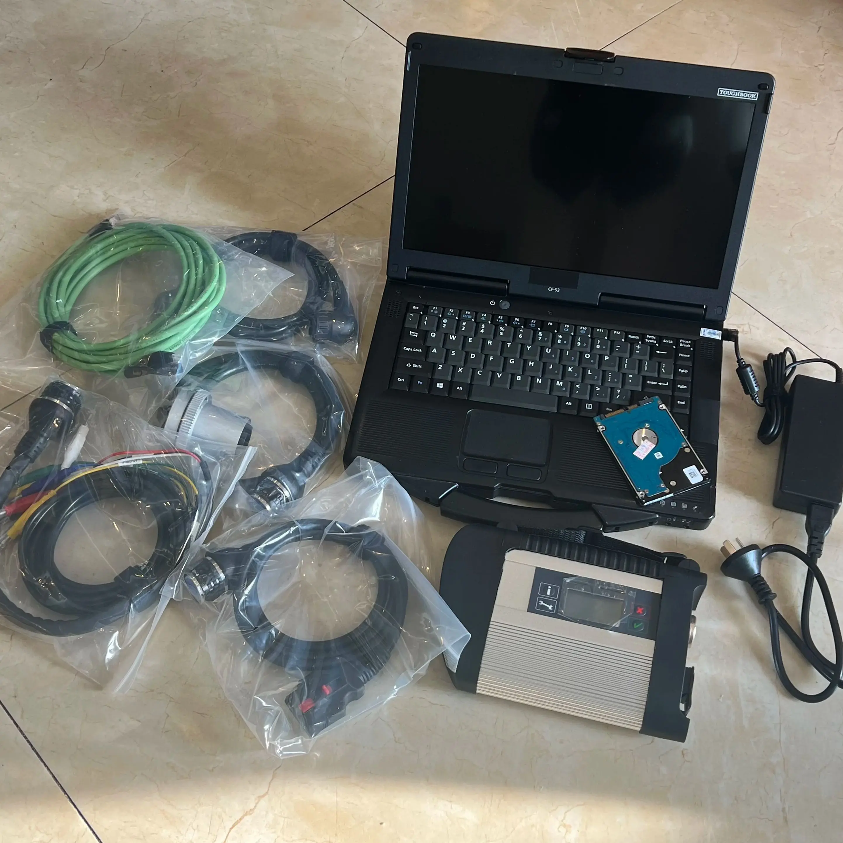 

Мультиплексор MB Star C4 SD, кабели OBD2, программное обеспечение для автомобилей Meredes, грузовиков, ноутбуков, Toughbook CF53 I5, 8G, диагностический инструмент для жесткого диска