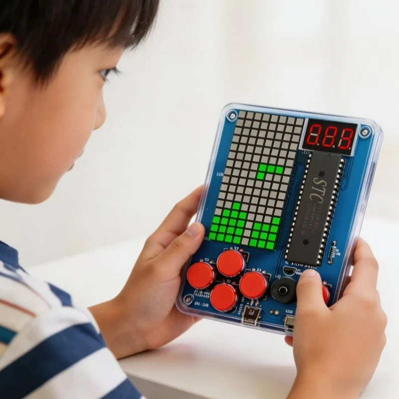 Pixel Game Console Production Kit 51 Single Chip Tetris Parts DIY Welding Training Electronic Small Maker