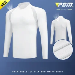 PGM Men's Golf Clothing Sun Protection Shirt Ice Tights Long Sleeve T Shirt Anti-UV Training Underwear Shirts Golf Sportswear