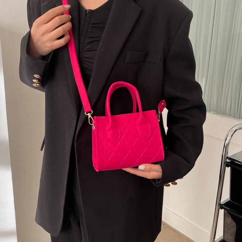 Women's Small Handbags High Quality felt Side Shoulder Bags for Women 2025 Cute Short Handle Lady Crossbody Bag Shopper Tote Bag