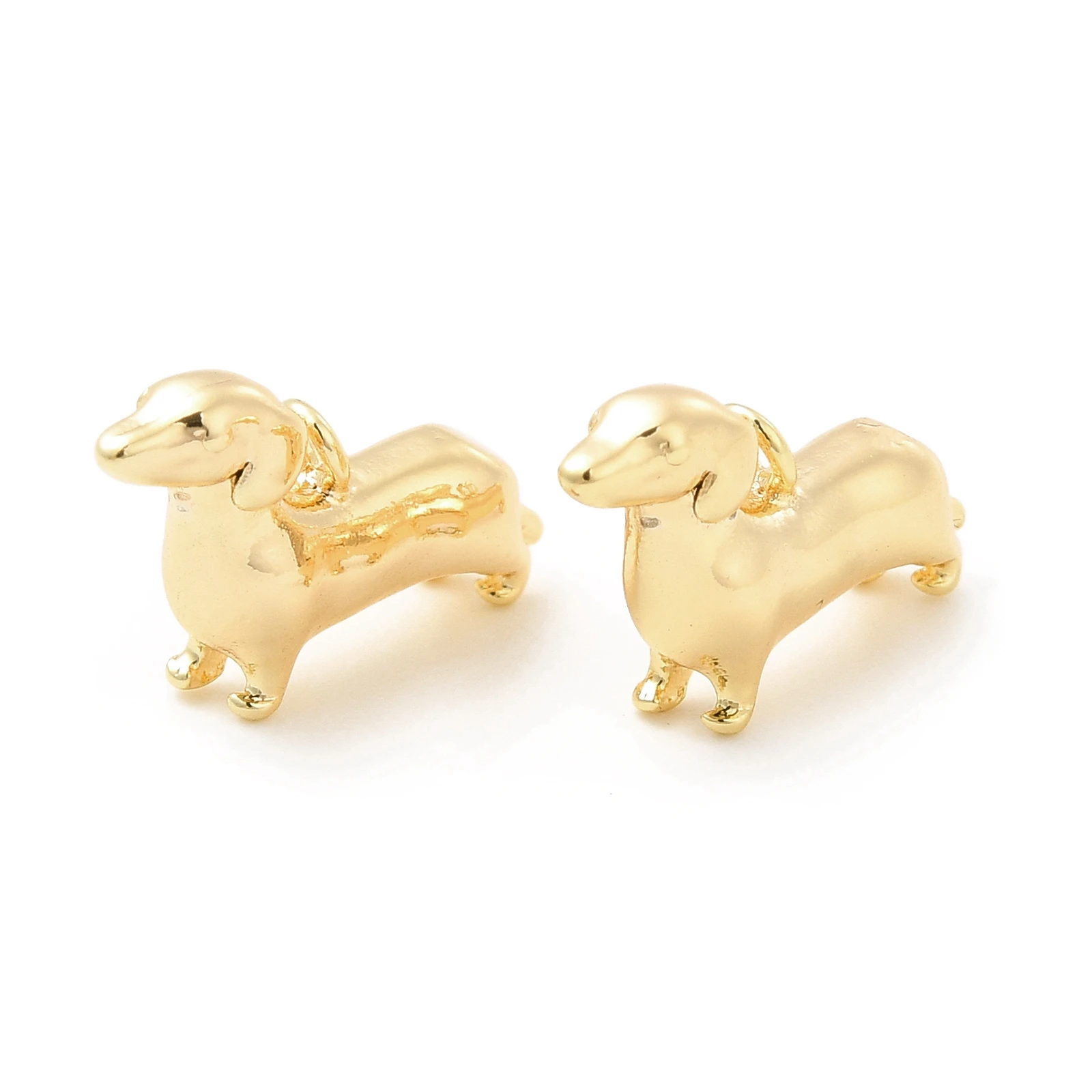 20pcs Brass Cute Dog Charms Dachshund Puppy Pendants Real 18K Gold Plated for Necklace Choker Jewelry Making DIY Accessories