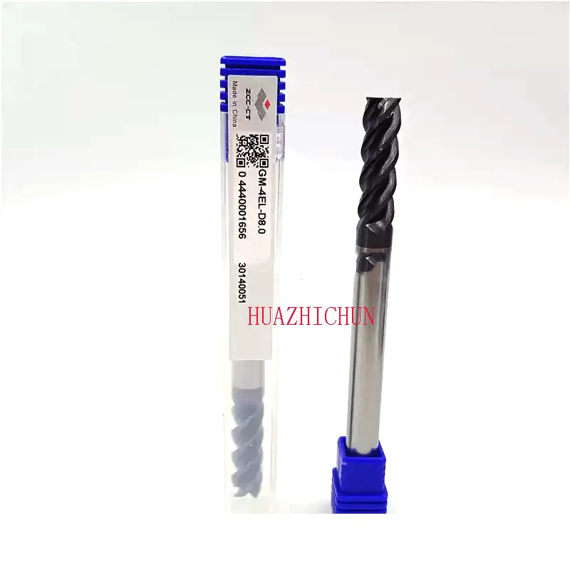 HUAZHICHUN 1 قطعة قاطعة المطحنة الموسعة بأربعة حواف GM-4EL-D4.0 6.0 8.0 10.0 12.0 14.0 16.0 20