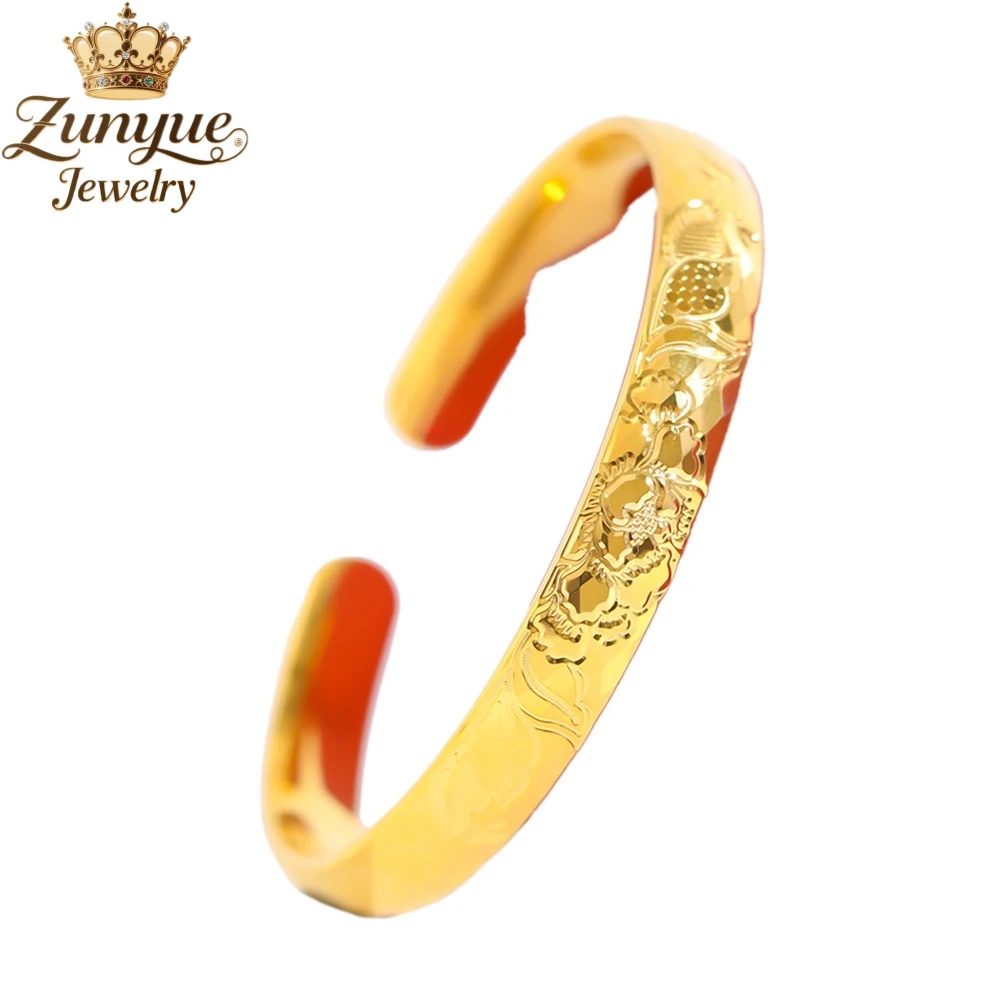 

Sand Gold Peony Flower Bracelet Luxury Quality Jewelry Handicraft Best Selling Fashion Jewelry Charms Exquisite Elegant Popular