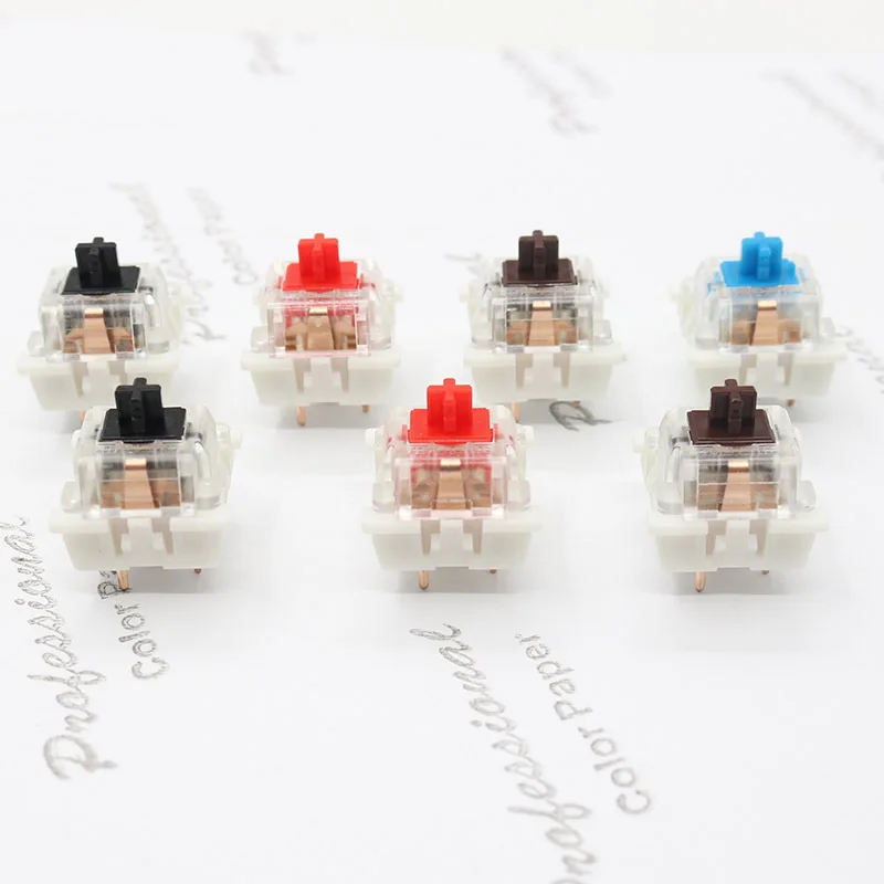 100PCS Mechanical Keyboard Black Blue Brown Red Key Switch For CIY Sockets SMD 3pin Thin Pins Compatible With MX Switch — product photo 1 of 1