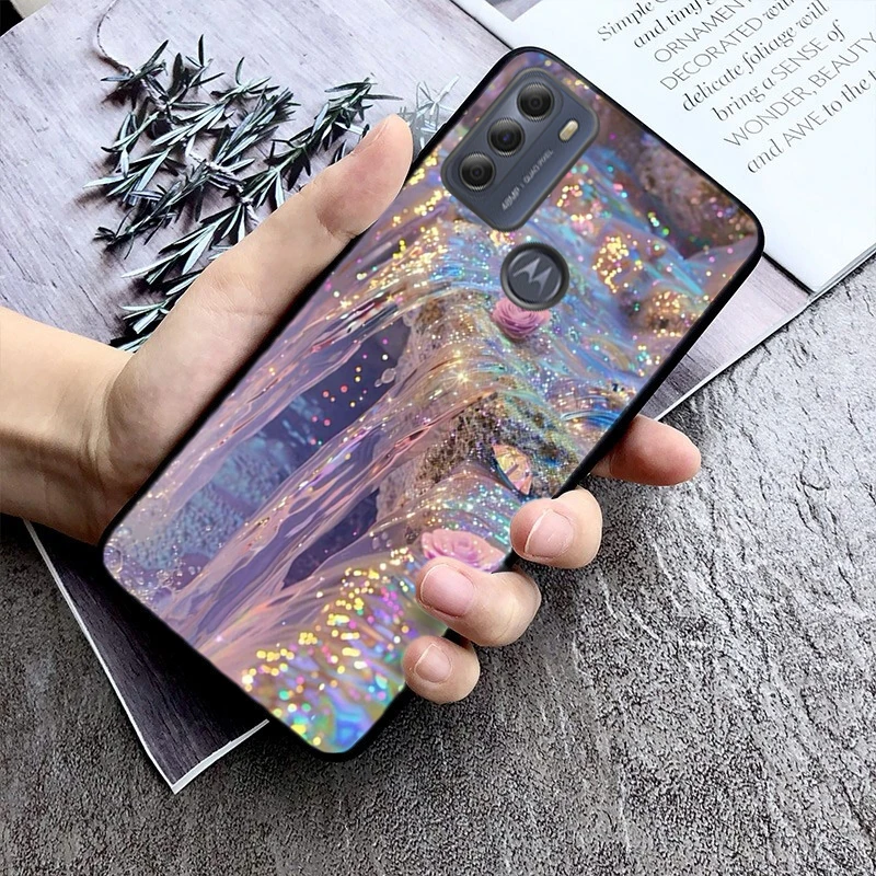 Glitter Pink Aesthetic Phone Case ForMoto Edge 50 40 Pro Edge 40 30 Ultra Neo Fusion G Power G Stylus G Play E32 E20 E40