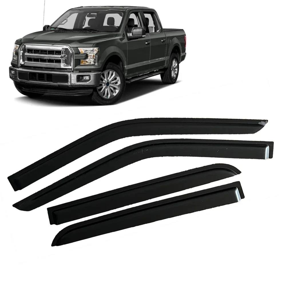 

Window Visor for FORD F-150 Crew Cab Pickup SuperCrew Cab 2015 2016 2017 2018 2019 2020 2021 F150 Rain Guard Wind Sun Door Visor