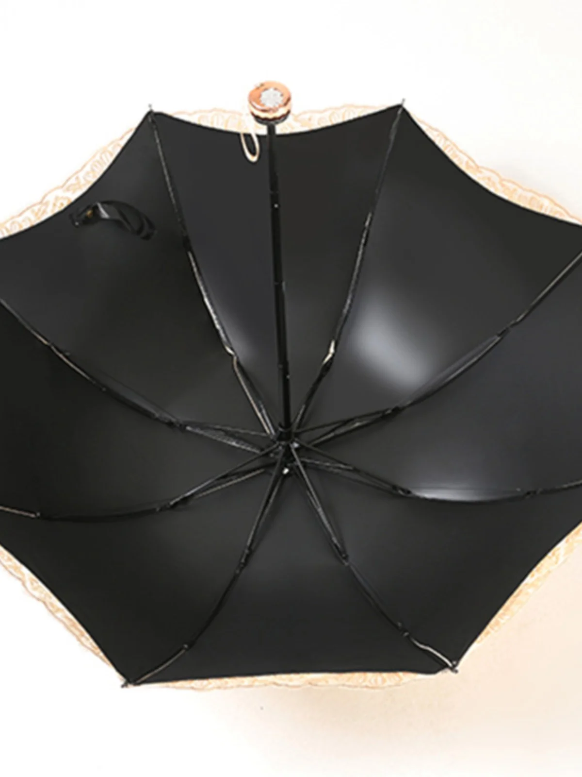 

Женский двухслойный зонт от солнца, защита от ультрафиолета, непромокаемый, с вышивкой, черный клей, зонт от солнца Princ