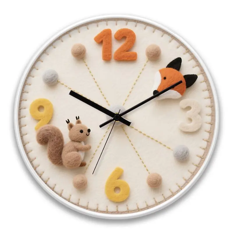 

Cute Creative Cartoon Animal Themed Silent Wall Clock Quartz Clock for Bedroom Living Room and Home Use