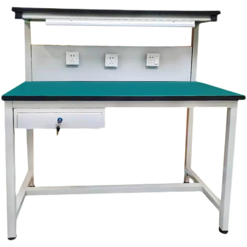 Anti-static workbench with lamp production line workshop assembly inspection maintenance table custom operation experimental tab