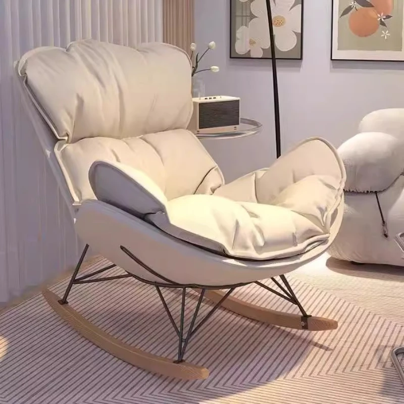 

Adult Ergonomics Chaise Lounge Simplicity Tech Fabric​ Metal Rocking Chaise Lounge Designer Living Room Furniture Muebles Lsyy
