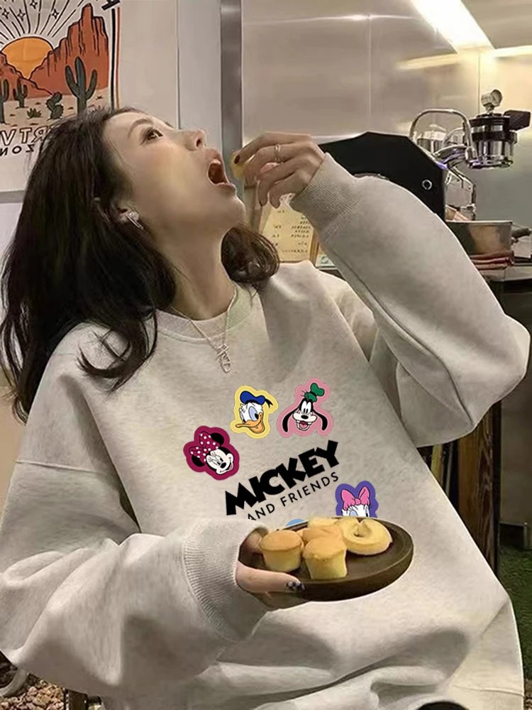 

Новинка 2025, повседневная модная спортивная толстовка с капюшоном Disney, осенне-зимняя серия в академическом стиле, унисекс для мальчиков и девочек