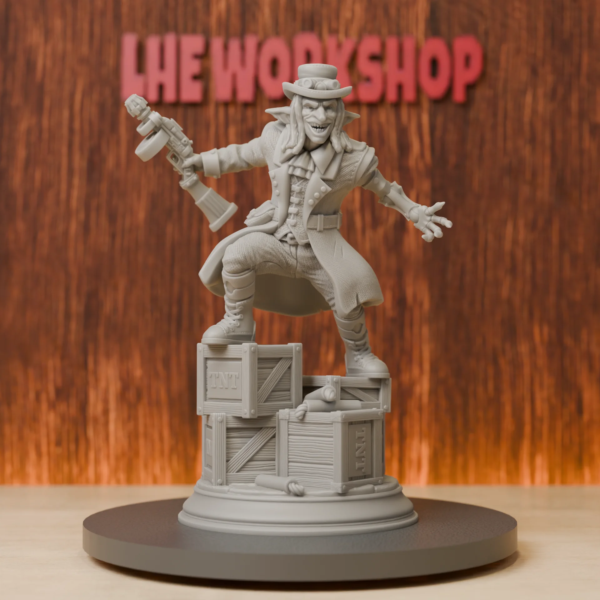 Manic Goblin Gangster Miniatures | 28mm-75mm | Resin 3D Printed DND Pathfinder Mini | Unpainted Grey