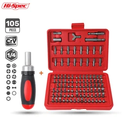 Hi-Spec 100/105pcs Magnetic Screwdriver Bit Set 1/4