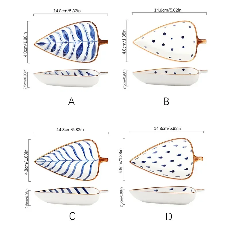 Creative leaf saucer cold dish restaurant household ceramic plate for restaurant banquet