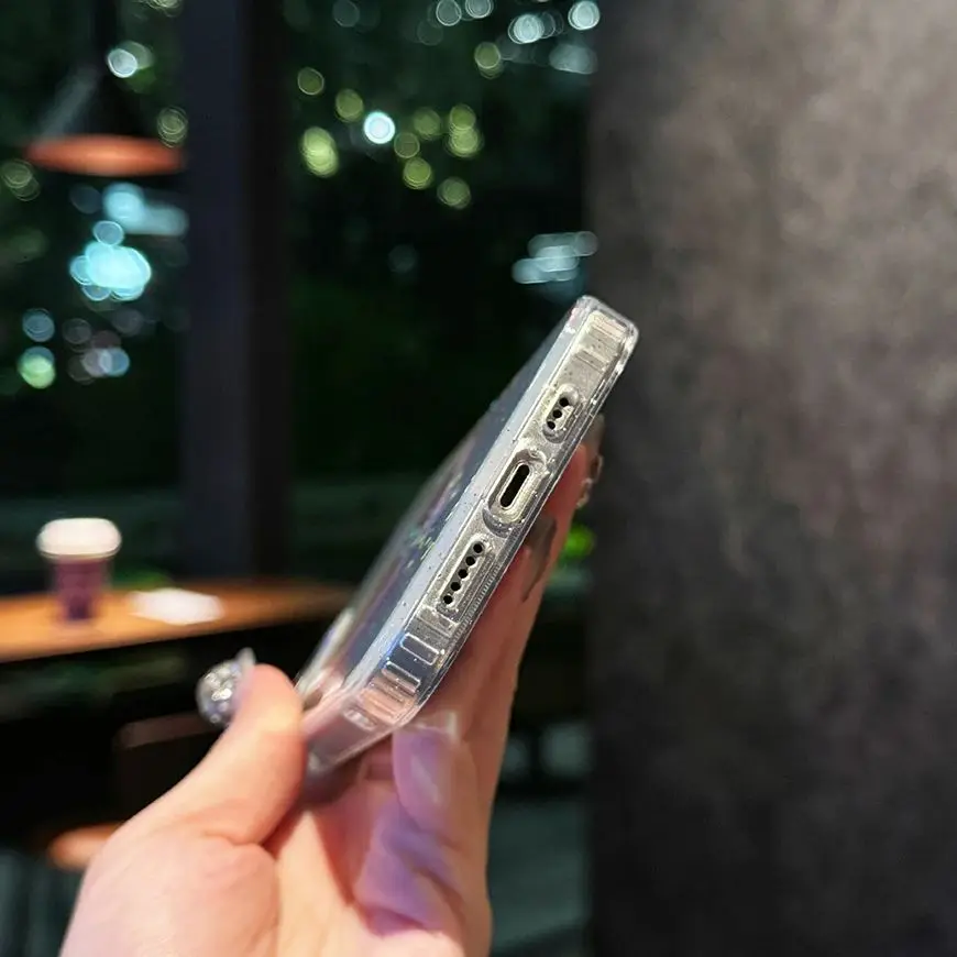 قوس قزح التدرج بريق بلينغ شبكة نمط الحال بالنسبة آيفون 16E 16 15 14 زائد 13 12 11 برو ماكس الملونة واضح غطاء مقاوم للصدمات