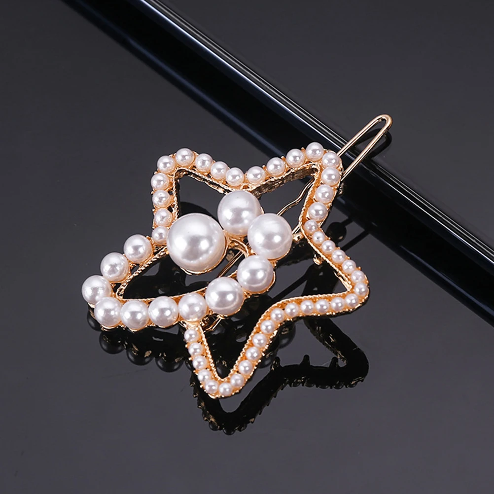 

5pcs Pearl Heart Hair Clips Bobby Pins Women Headwear Elegant Headdress Girls Accessories Long Lasting Good Grip Hairstyle