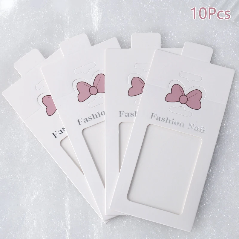 10Pcs Nail Display Jewelry Decoration Packaging Paper Card Bow Nails Storage Box Multifunctional Photograph Props