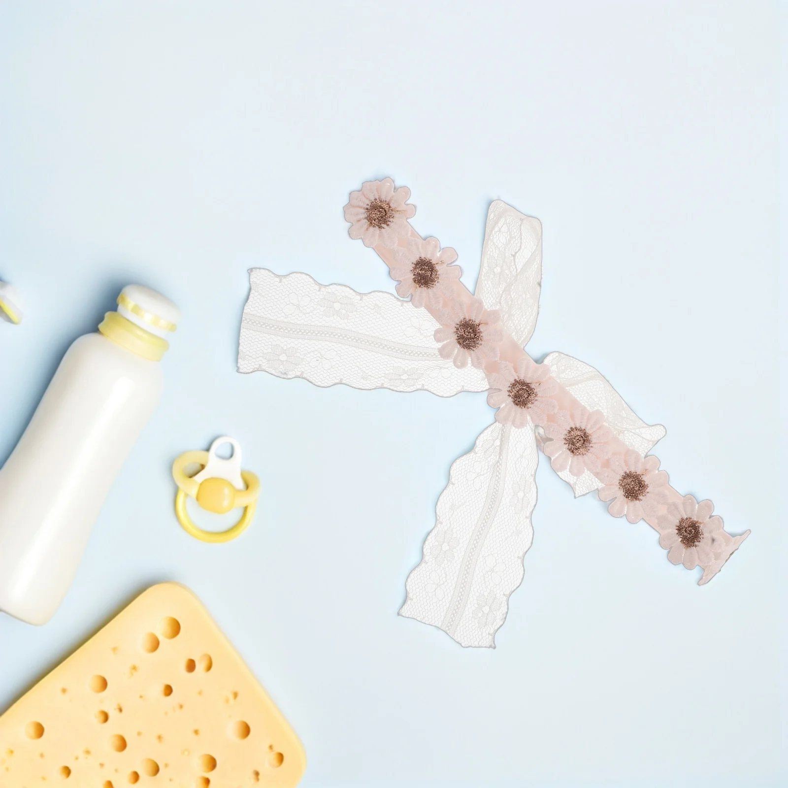 

Daisy Flower Headband Soft Lace Bow Elastic Newborn Toddler Floral Hairband Comfortable Baby Girls Hair Accessories Party