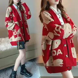 Sweater Coat Spring and Autumn Women's Clothing 2023 New Lazy Style Ins Korean Version Loose Knit Cardigan Women's Top