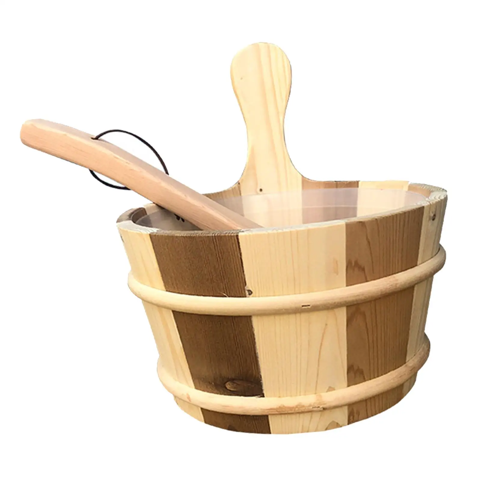 4L Wooden Sauna Barrel Portable Large Capacity Bath Footscoop Set Shower Accessories for Sauna Bucket Steam Room Bathroom SPA