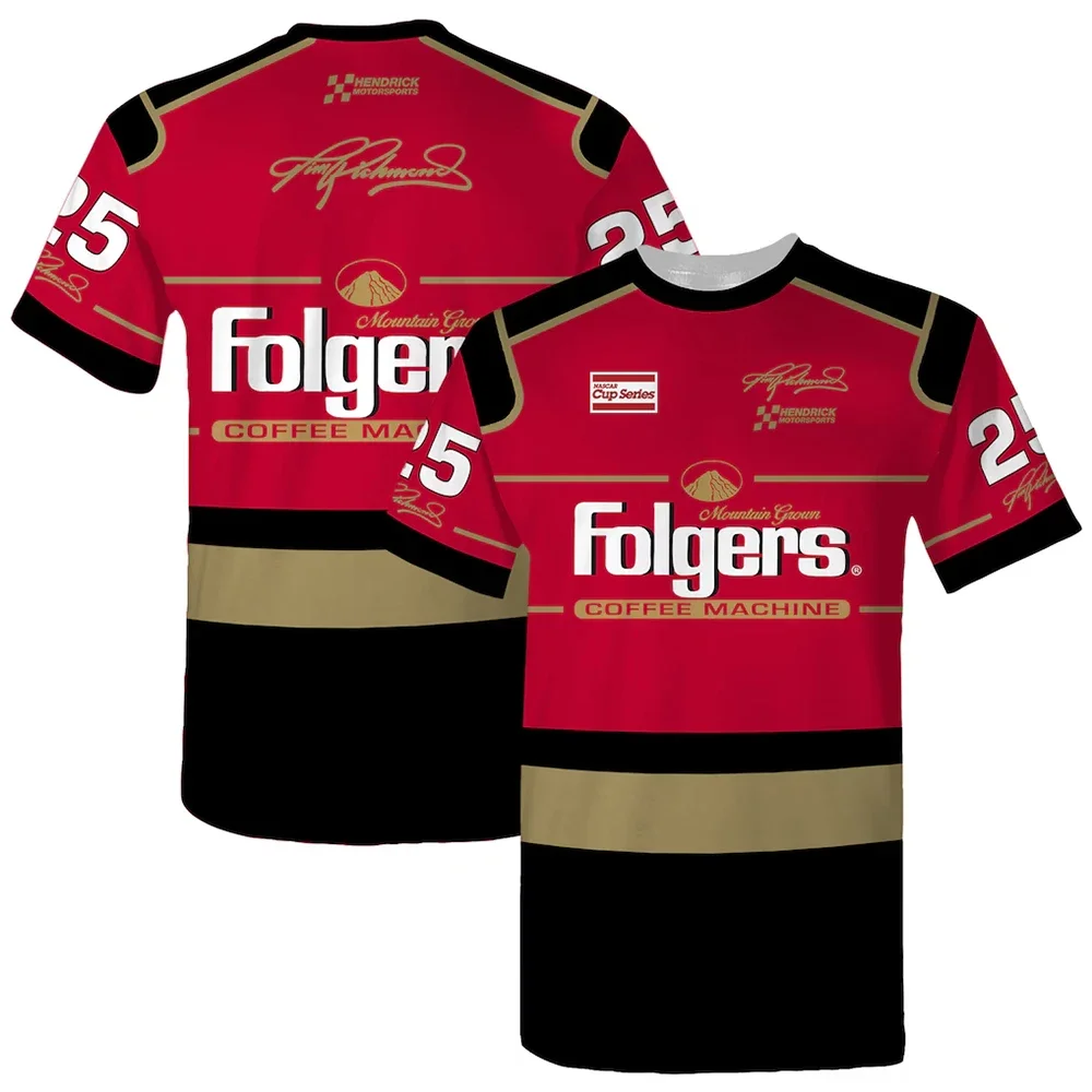 Summer Racing Themed Short Sleeve Quick Dry Breathable Polyester Jersey Mens Plus Size Outdoor Casual Sportswear