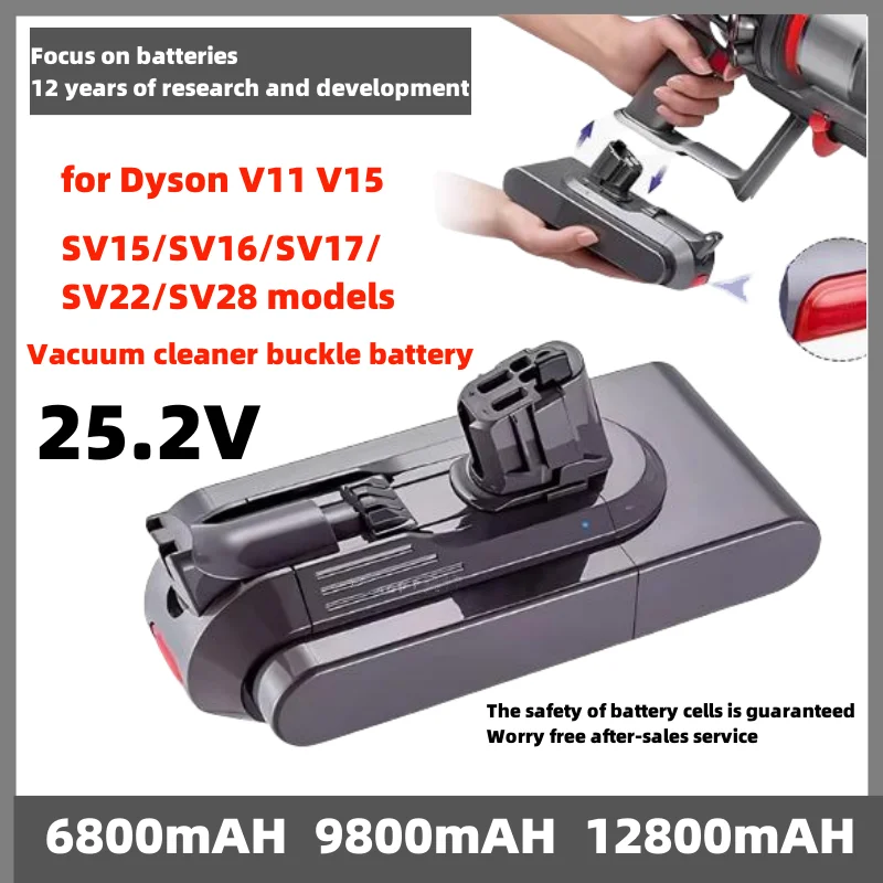 21700 Battery 25.2V 12.8Ah for Dyson SV14 SV15 Vacuum Cleaner Fluffy SV15 V11 Absolute Extra V11 Absolute V11 Animal 970145-02