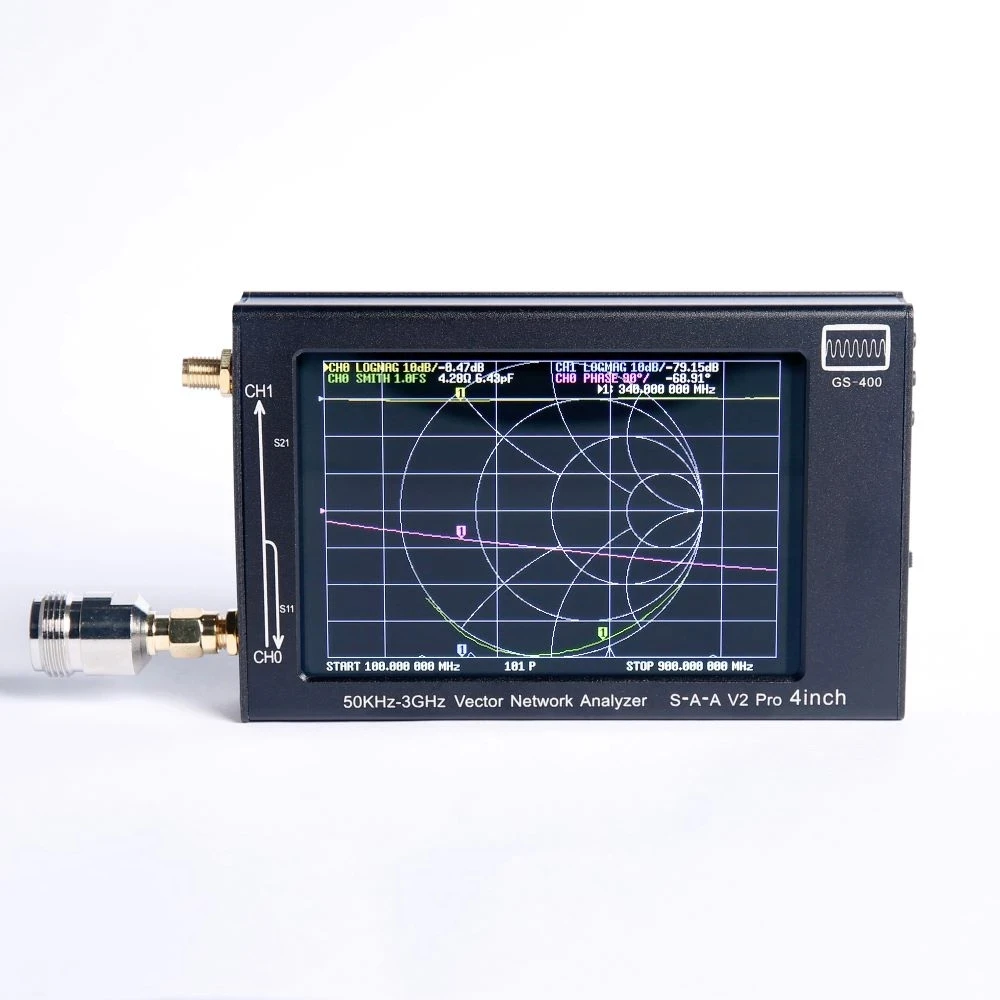 S-A-A 4-Zoll-Touchscreen NanoVNA V2 Pro Vektor-Netzwerkantenne 50 kHz-3 GHz mit 0,5 ppm TCXO