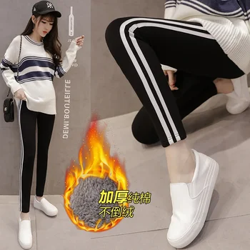 Winter mutterschaft kleidung plus samt leggings hohe elastische nähte warme hosen weichen dicken baumwolle hosen für schwangerschaft