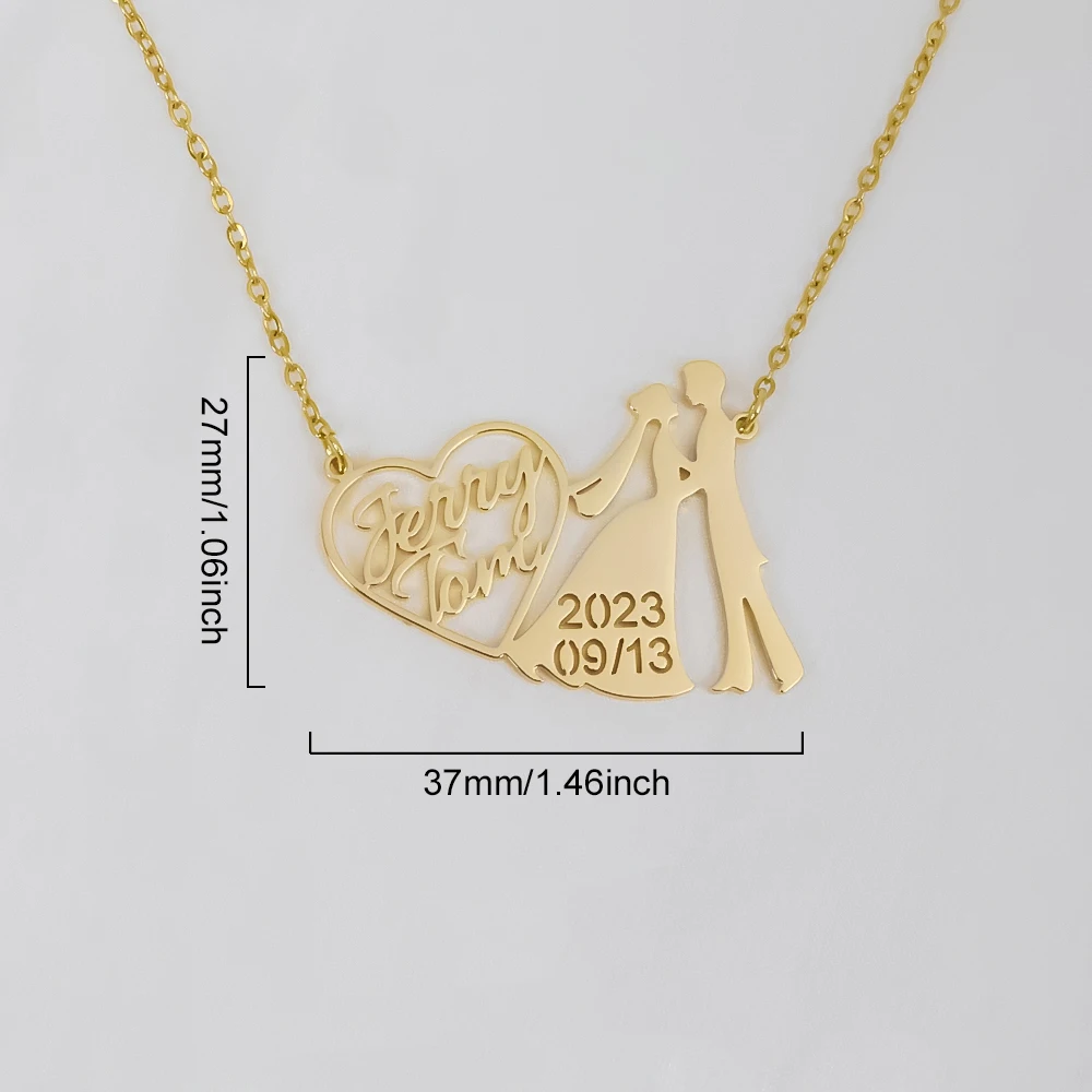 Personalized Fashion Wedding Commemorative Time Customized Necklace Exquisite Jewelry Pendant for Men and Women Gifts