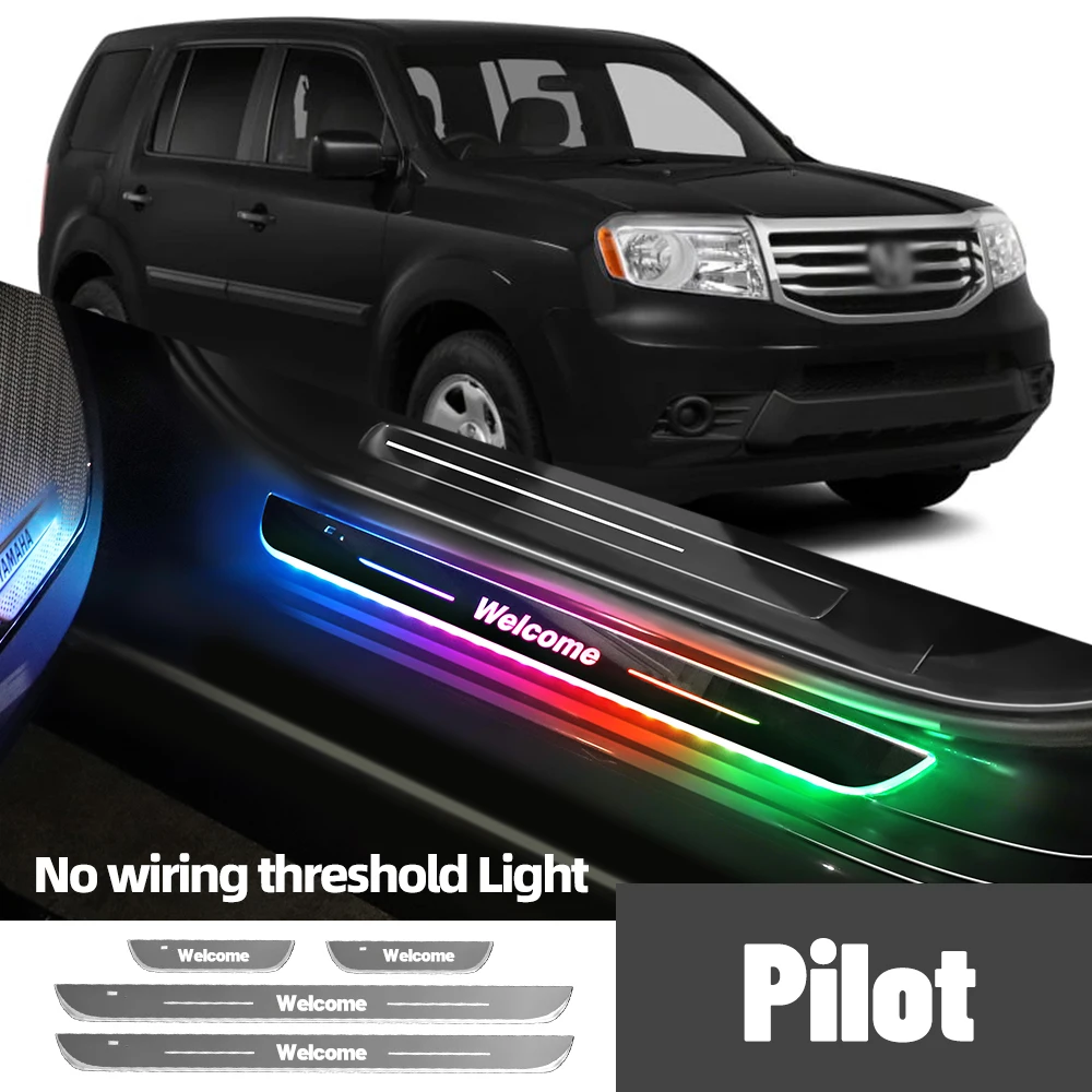 

For Honda Pilot 2003-2023 2012 2015 2016 2022Car Door Sill Light Customized Logo LED Welcome Threshold Pedal Lamp Accessories