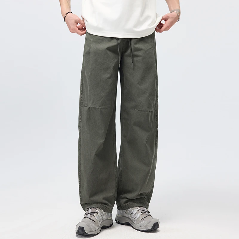 

Новые модели весна-лето 2026: Мужские рабочие брюки цвета хаки, повседневные, модные, прямые, свободные, для активного отдыха