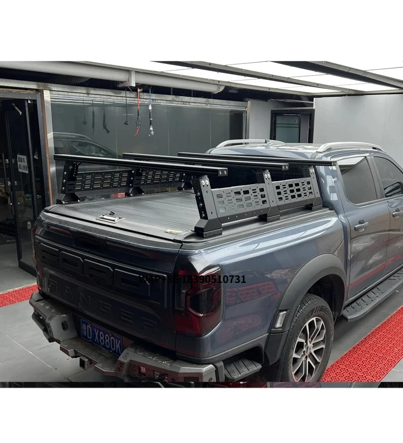 

Universal Pickup Roof Rack Width and Height Adjustable Expansion Frame Aluminum Crossbar for Hilux PickUp Truck Bed Rack