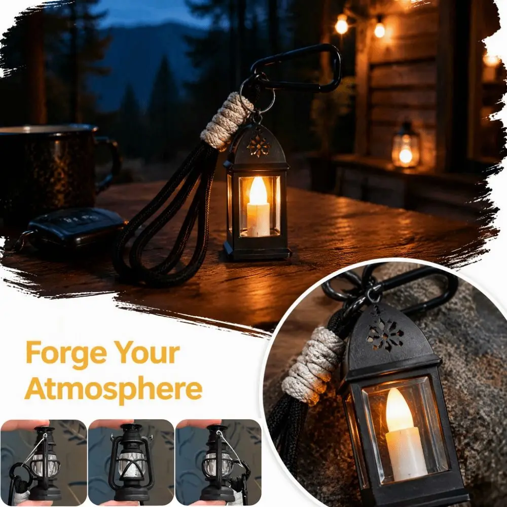 Retro Style Mini Oil Lamp Miniature Portable Lantern Light Simulation Craft Decorative LED Atmosphere Lamp Table Decor