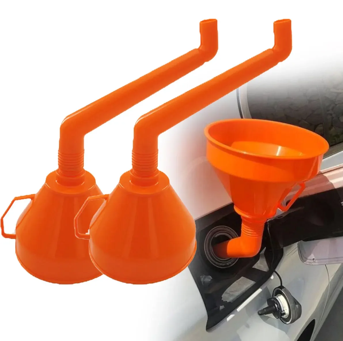 

Car Long Stem Funnel Gasoline Oil Fuel Filling Tools Anti-splash Plastic Funnel Motorcycle Refueling Tools Car Accessories