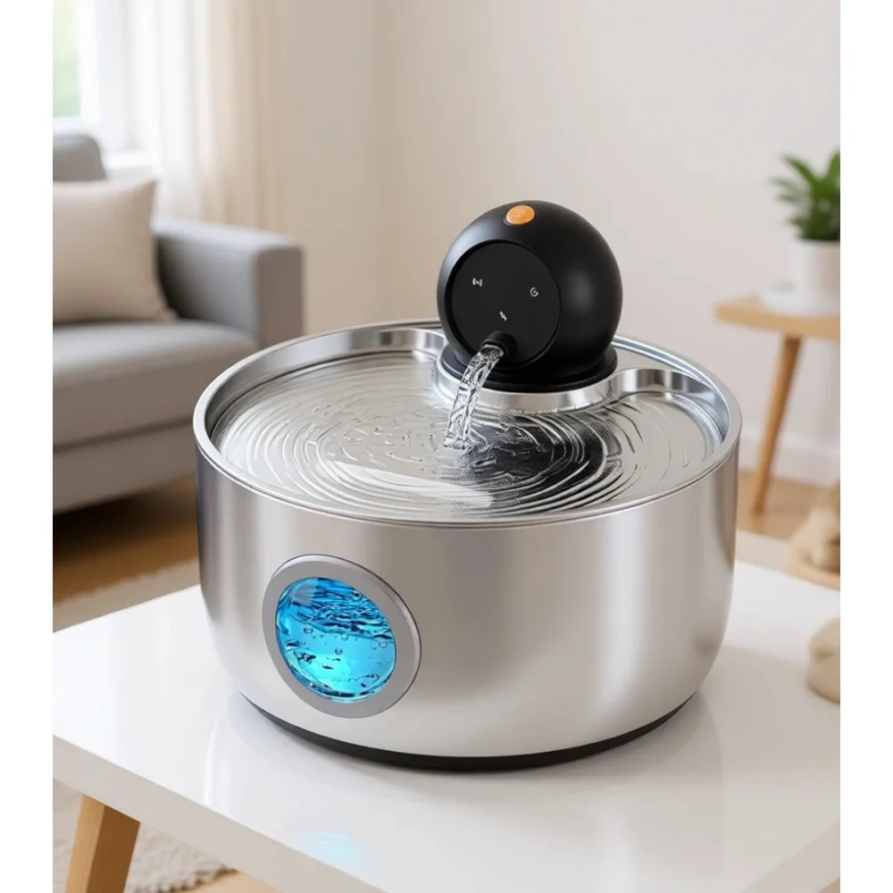 

Беспроводной автоматический фонтан-поилка для домашних животных с датчиком движения, 2,6 л, бесшумный, для кошек и мелких животных