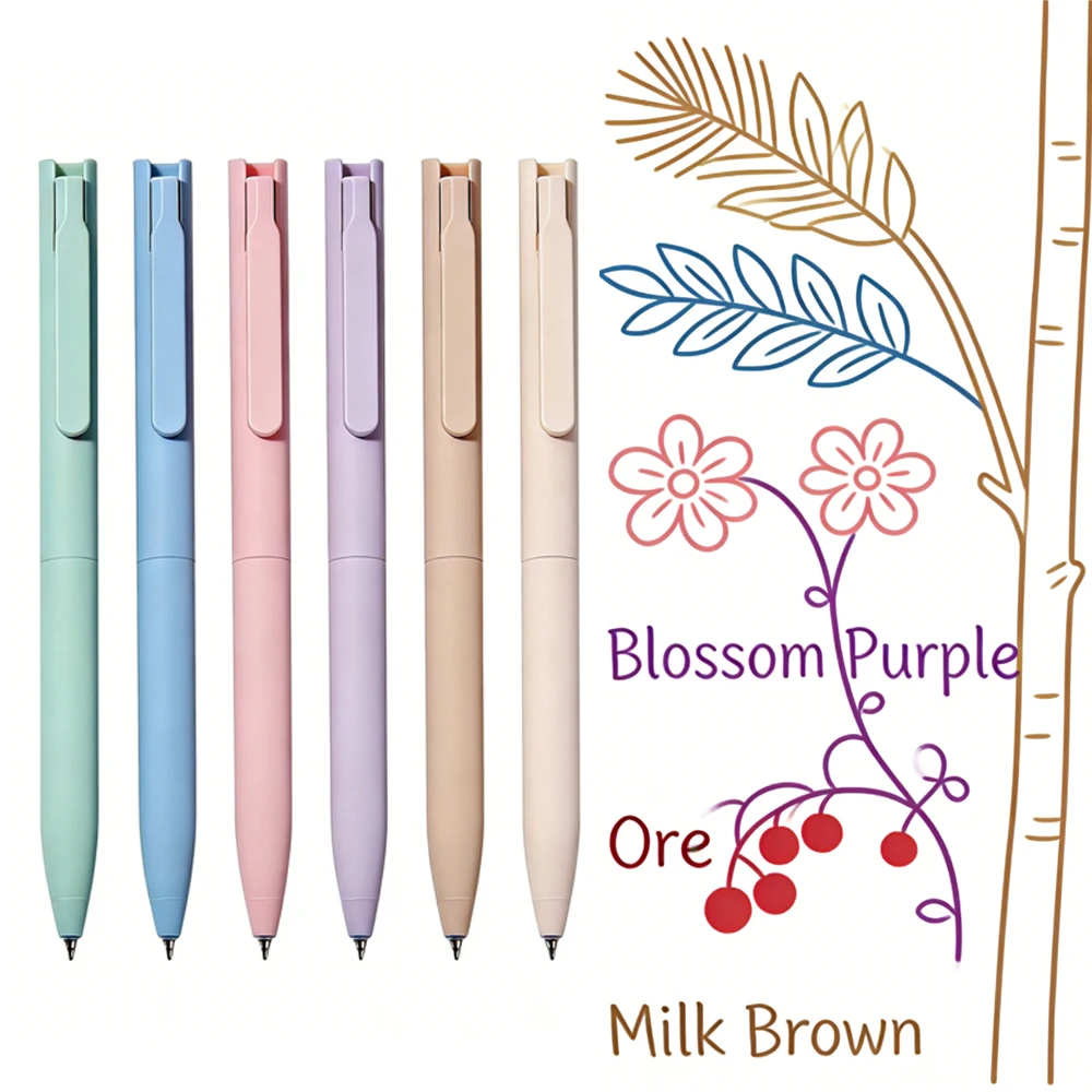 Pastel Retractable Gel Pens Set - 6 Pcs Assorted Colors 0.5mm Point for Drawing Art Painting Journaling Planners Note Taking Pen