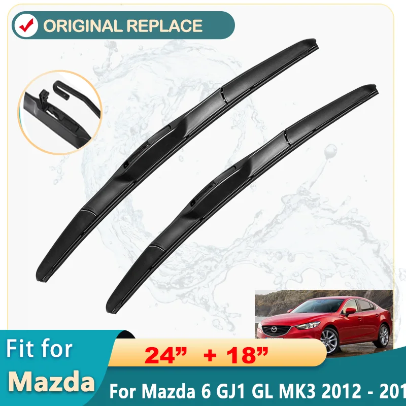 

Car Wiper Front Wiper Blades For Mazda 6 GJ1 GL MK3 2012 - 2017 Windshield Windscreen Clean Window Car Rain Brushes 24"+18"