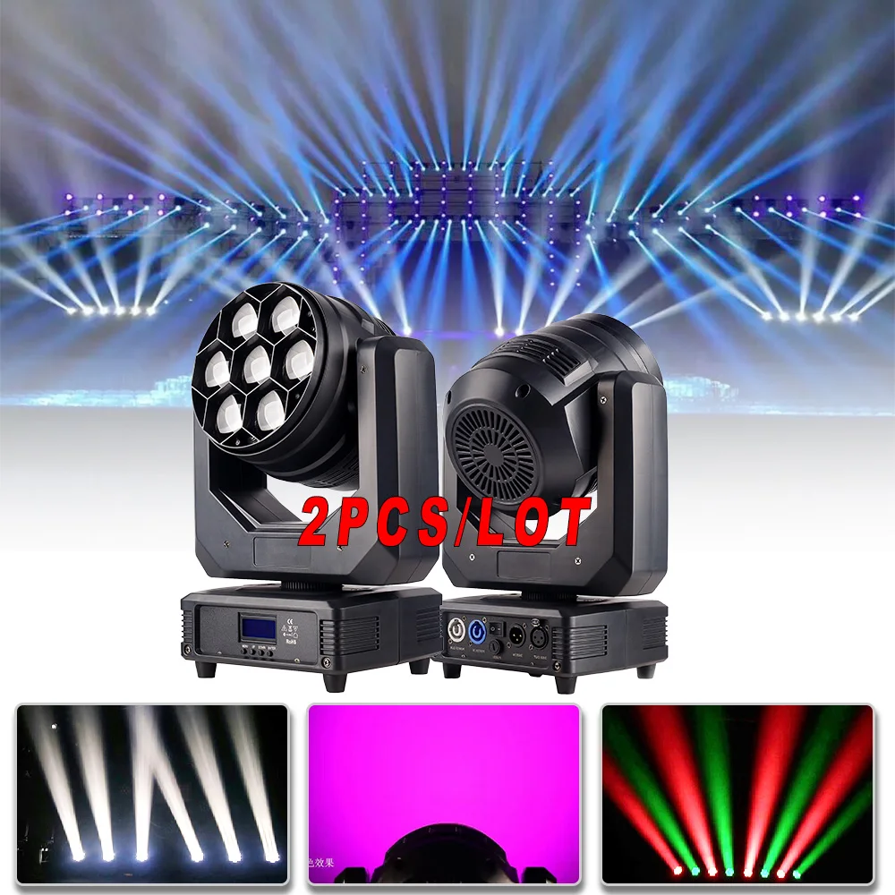 

2PCS/LOT LED 7x40w RGBW Beam Zoom DMX Wash Effect Moving Head Stage Light For Wedding Christmas Home Party Dj Disco Eu Warehouse