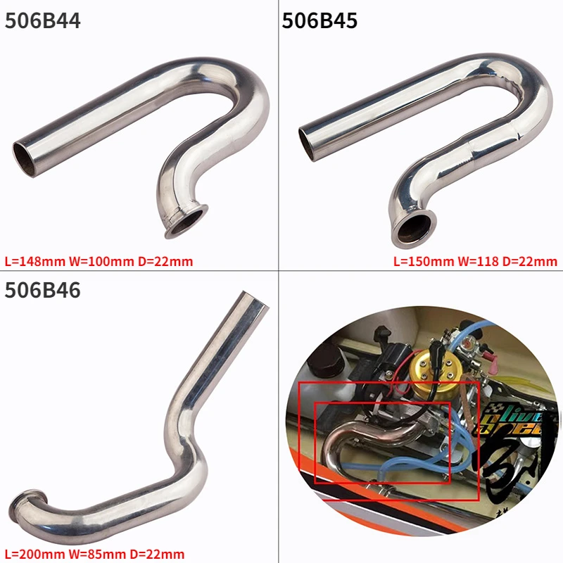 L148/150/200mm TFL Front Exhaust Elbow Pipe for Model Gasoline Boat 26-35cc Methanol Boat Engine Accessories