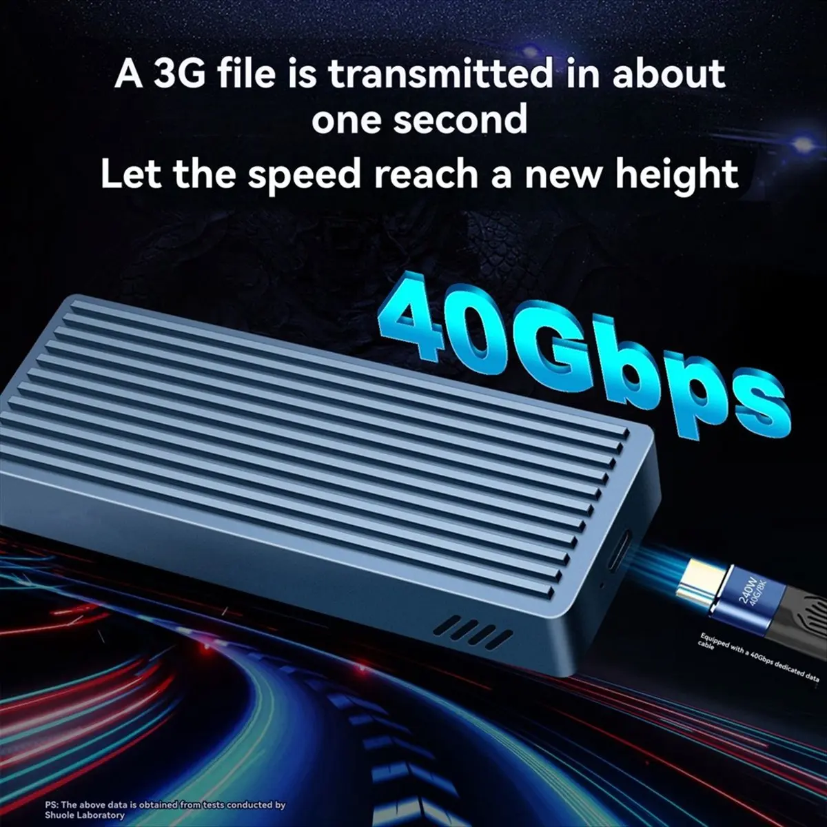 A46U 40Gbps USB4 M.2 NVME SSD Enclosure with Cooling Fan PCIe4.0 NVME Enclosure M.2 SSD Case Compatible with Thunderbolt3/4/5