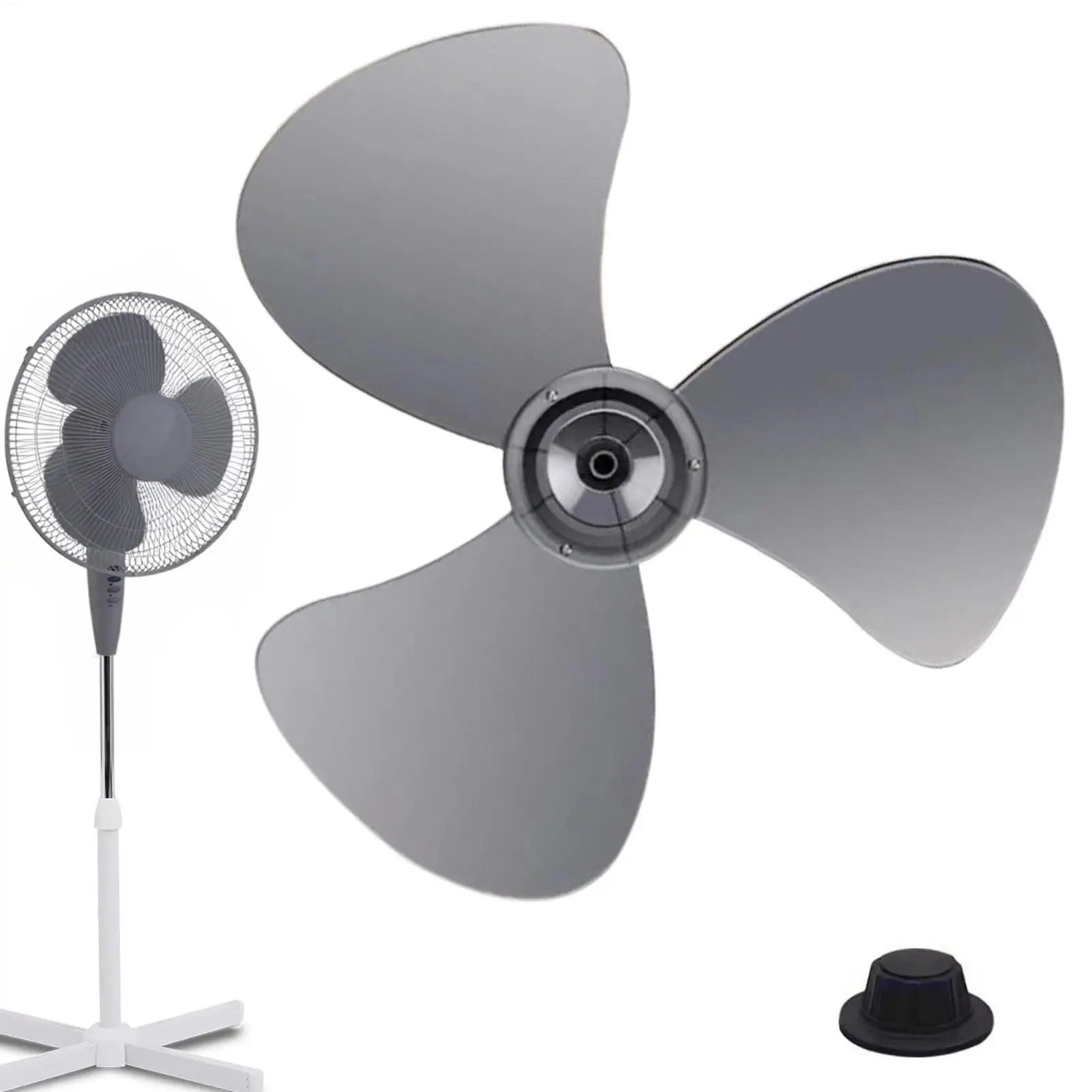 16-Zoll-Ventilatorflügel-Ersatz mit Mutternabdeckung, universelles Windgebläse-Blatt für Standventilator, Zuhause, Schlafzimmer, Klassenzimmer, Garage, Terrasse
