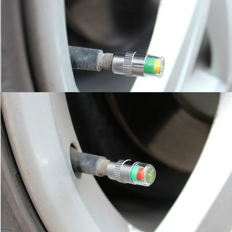 

4pcs Car Tire Pressure Indicator Tire Pressure Gauge Indicator Alert Monitoring Valve Cap Sensor External Valve Detection