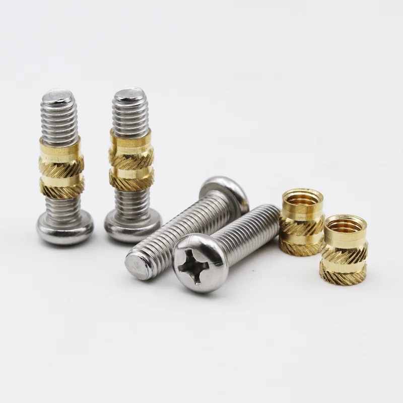 M2 m3 m4 Messing einsatz mutter Edelstahls ch raube Eisens pitze Set Wärme Heiß schmelze Rändel eingebettet Kupfer mutter Schraube des Kunststoff-3D-Druckers – Detail 4