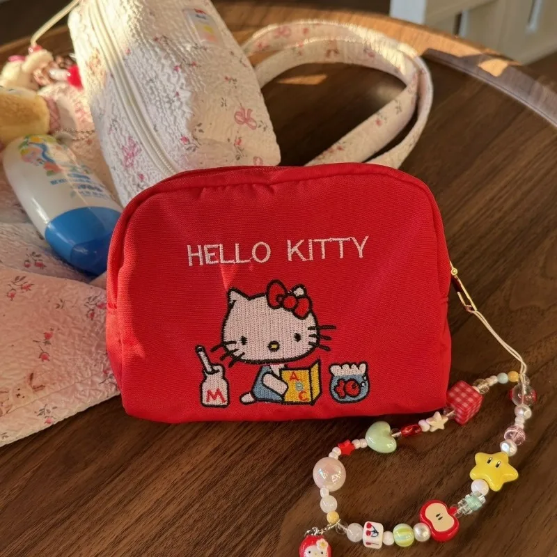 

Personalized New Cartoon Embroidery Cat Skin Care Products Miscellaneous Storage Bag Mini Outing Portable Cosmetic Bag