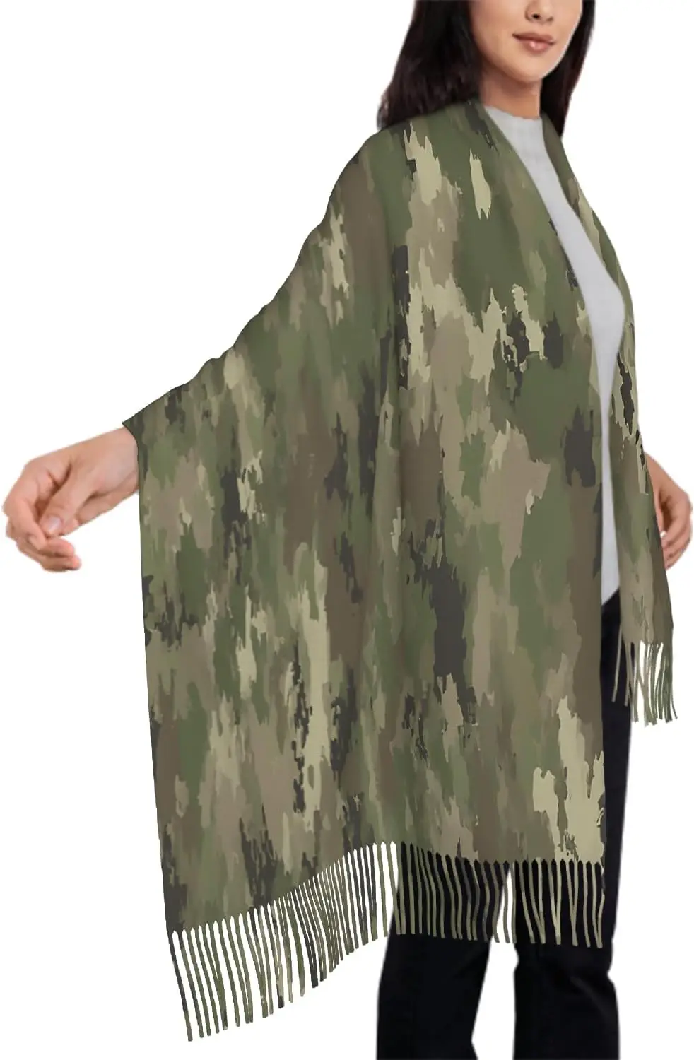 وشاح كبير الحجم للنساء من Universe Space Galaxy Stars and Nebulas وشاح شرابة أوشحة شال - 77.6 × 28.3 بوصة