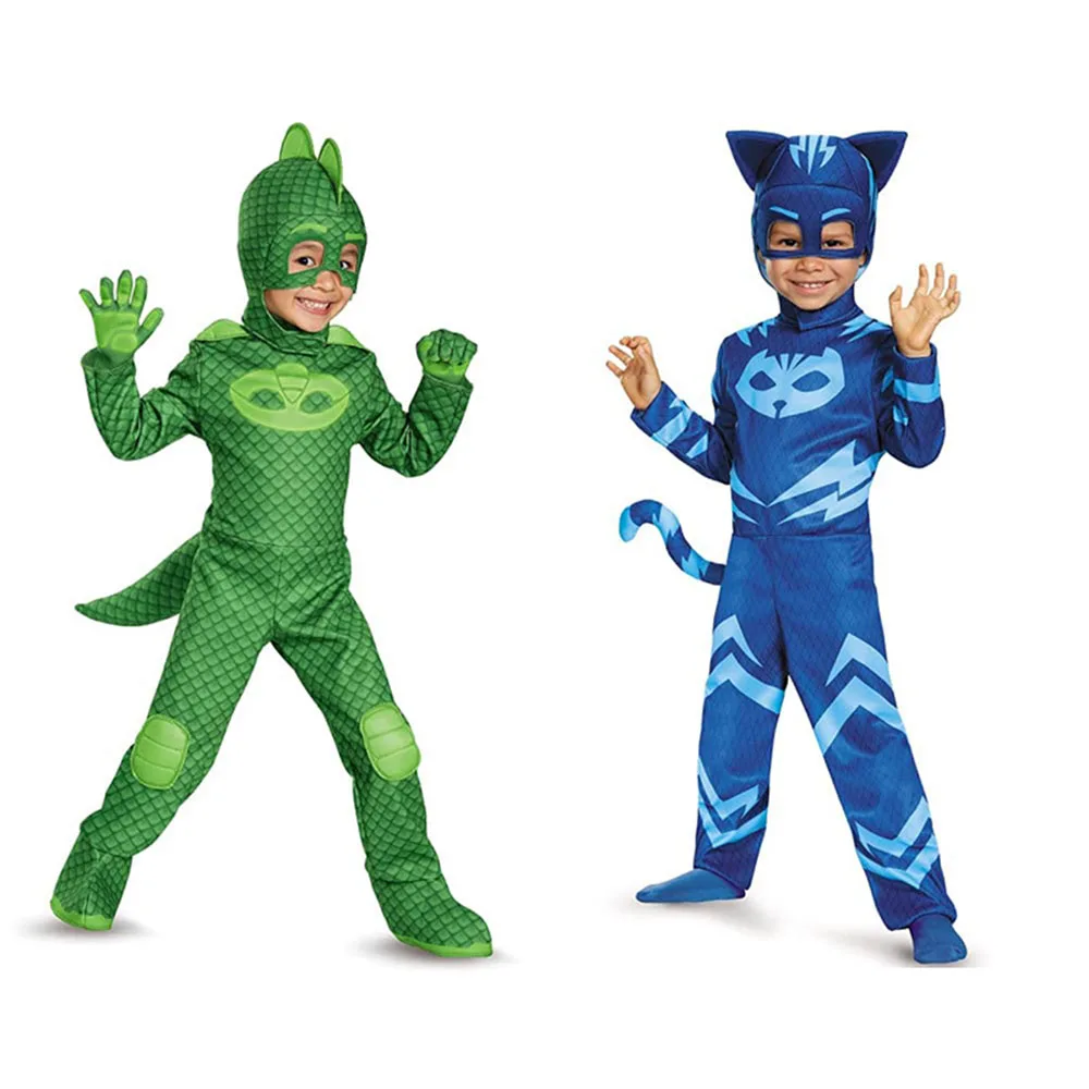 Halloween animal cosplay costume girl boy super owl hero jumpsuit mask cute fancy dress cosplay cat gecko jumpsuit set