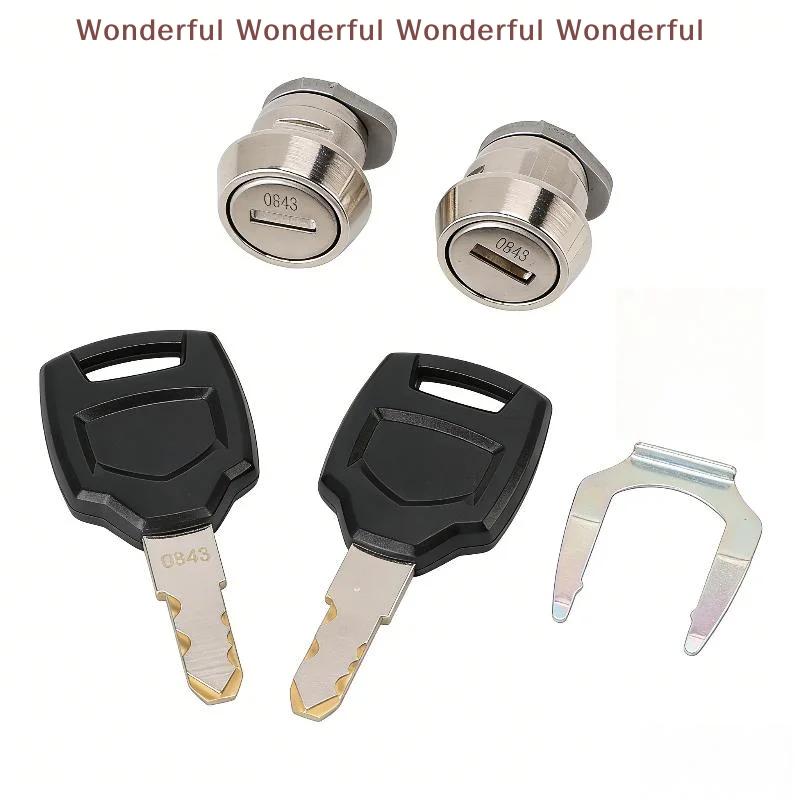 Motorcycle Luggage Top Case Lock Cylinder Keys Kit for 25-100L Anti Theft Secure Storage Box Accessory